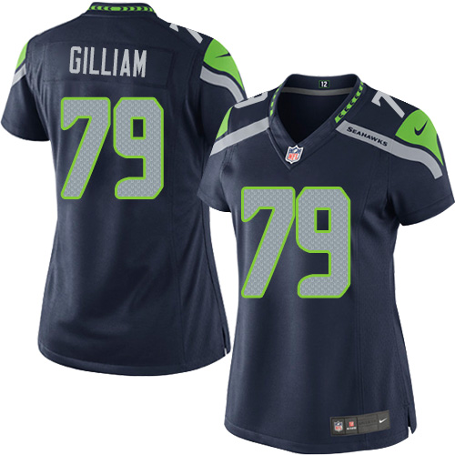 Women's Elite Garry Gilliam Nike Jersey Navy Blue Home - #79 NFL Seattle Seahawks